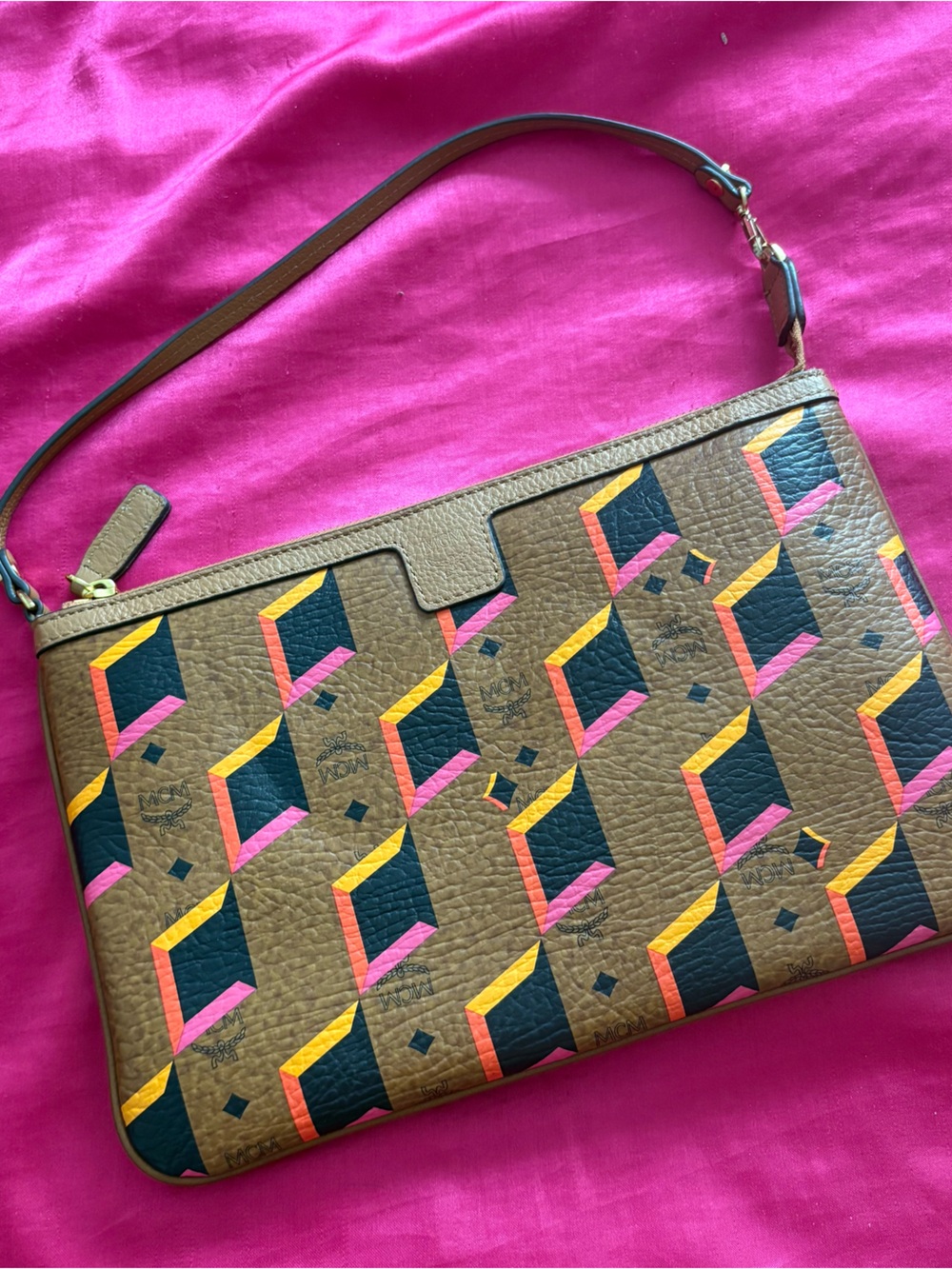 MCM Zip Pouch Wristlet